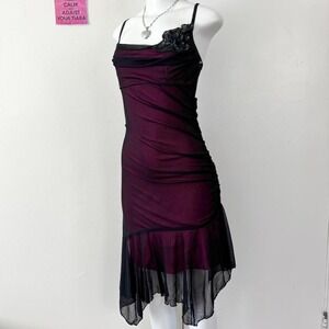 xoxo asymmetrical mesh dress